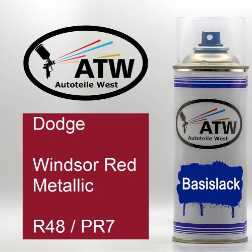 Dodge, Windsor Red Metallic, R48 / PR7: 400ml Sprühdose, von ATW Autoteile West.